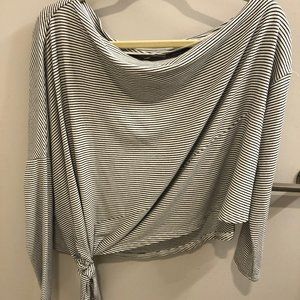 Off the Shoulder Tied Stripped Top